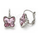 White Gold Filled Leverback Earring, Butterfly Design, with Antique Pink Swarovski Crystals, Polished, Rhodium Finish, 02.239.0011.3