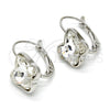 Rhodium Plated Leverback Earring, Butterfly Design, with Crystal Swarovski Crystals, Polished, Rhodium Finish, 02.239.0011.5