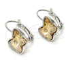 Rhodium Plated Leverback Earring, Butterfly Design, with Golden Shadow Swarovski Crystals, Polished, Rhodium Finish, 02.239.0011.6