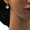 Rhodium Plated Leverback Earring, with Light Peach Swarovski Crystals, Polished, Rhodium Finish, 02.239.0005.7