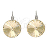 Rhodium Plated Leverback Earring, with Light Peach Swarovski Crystals, Polished, Rhodium Finish, 02.239.0005.7