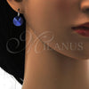 Rhodium Gold Filled Leverback Earring, with Blue Zircon Swarovski Crystals, Polished, Rhodium Finish, 02.239.0005.11
