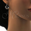 Rhodium Gold Filled Leverback Earring, Heart Design, with Light Peach Swarovski Crystals, Polished, Rhodium Finish, 02.239.0013.2