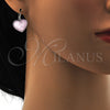 Rhodium Gold Filled Leverback Earring, Heart Design, with Rose Water Opal Swarovski Crystals, Polished, Rhodium Finish, 02.239.0013.6