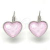 Rhodium Gold Filled Leverback Earring, Heart Design, with Rose Water Opal Swarovski Crystals, Polished, Rhodium Finish, 02.239.0013.6