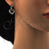 Rhodium Gold Filled Leverback Earring, Heart Design, with Rose Patina Swarovski Crystals, Polished, Rhodium Finish, 02.239.0013.7