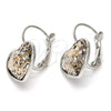 Rhodium Gold Filled Leverback Earring, Heart Design, with Rose Patina Swarovski Crystals, Polished, Rhodium Finish, 02.239.0013.7