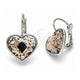 Arete Gancho Frances 02.239.0013.7 Oro Laminado Blanco, Diseño de Corazón, con Swarovski Elements Rose Patina, Pulido, Rodinado