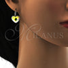 Rhodium Gold Filled Leverback Earring, Heart Design, with Aurore Boreale Swarovski Crystals, Polished, Rhodium Finish, 02.239.0013.9
