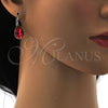 Rhodium Gold Filled Leverback Earring, Teardrop Design, with Padparadscha Swarovski Crystals, Polished, Rhodium Finish, 02.239.0014.4