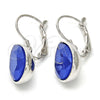 Rhodium Plated Leverback Earring, Teardrop Design, with Bermuda Blue Swarovski Crystals, Polished, Rhodium Finish, 02.239.0014.6