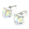 Rhodium Gold Filled Dangle Earring, with White Platina Swarovski Crystals, Polished, Rhodium Finish, 02.239.0002.1