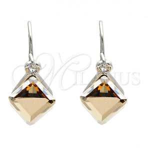 White Gold Filled Ring — Dangle Earring with Light Silk Swarovski Crystals Polished — main product view — SKU 108521 | Oro Laminado Blanco anillo — Dangle Earring with Light Silk Swarovski Crystals pulido — SKU 108521