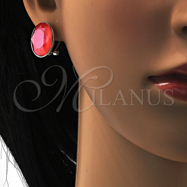 White Gold Filled Ring — Stud Earring with Padparadscha Swarovski Crystals Polished 02. — alternate product view — SKU 108527 | Oro Laminado Blanco anillo — Stud Earring with Padparadscha Swarovski Crystals pulido 02. — SKU 108527