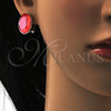 Rhodium Gold Filled Stud Earring, with Padparadscha Swarovski Crystals, Polished, Rhodium Finish, 02.239.0015.2