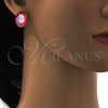 Rhodium Gold Filled Stud Earring, with Padparadscha Swarovski Crystals, Polished, Rhodium Finish, 02.239.0015.2