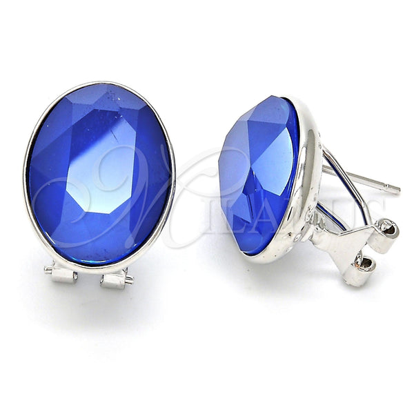 White Gold Filled Ring — Stud Earring with Bermuda Blue Swarovski Crystals Polished — main product view — SKU 108529 | Oro Laminado Blanco anillo — Stud Earring with Bermuda Blue Swarovski Crystals pulido — SKU 108529
