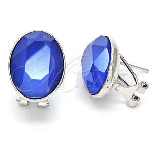 White Gold Filled Ring — Stud Earring with Bermuda Blue Swarovski Crystals Polished — main product view — SKU 108529 | Oro Laminado Blanco anillo — Stud Earring with Bermuda Blue Swarovski Crystals pulido — SKU 108529