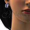Rhodium Gold Filled Stud Earring, with Provence Lavander Swarovski Crystals, Polished, Rhodium Finish, 02.239.0015.5