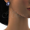 Rhodium Gold Filled Stud Earring, with Provence Lavander Swarovski Crystals, Polished, Rhodium Finish, 02.239.0015.5