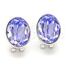 Rhodium Gold Filled Stud Earring, with Provence Lavander Swarovski Crystals, Polished, Rhodium Finish, 02.239.0015.5