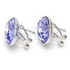 Rhodium Gold Filled Stud Earring, with Provence Lavander Swarovski Crystals, Polished, Rhodium Finish, 02.239.0015.5