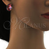Rhodium Gold Filled Stud Earring, with Rose Peach Swarovski Crystals, Polished, Rhodium Finish, 02.239.0015.6