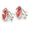 Rhodium Gold Filled Stud Earring, with Rose Peach Swarovski Crystals, Polished, Rhodium Finish, 02.239.0015.6