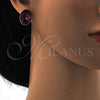 Rhodium Gold Filled Stud Earring, with Amethyst Swarovski Crystals, Polished, Rhodium Finish, 02.239.0015.7