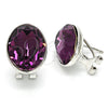 Rhodium Gold Filled Stud Earring, with Amethyst Swarovski Crystals, Polished, Rhodium Finish, 02.239.0015.7