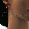Rhodium Gold Filled Stud Earring, with Light Siam Swarovski Crystals, Polished, Rhodium Finish, 02.239.0015.8