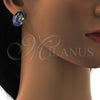 Rhodium Gold Filled Stud Earring, with Paradise Shine Swarovski Crystals, Polished, Rhodium Finish, 02.239.0015.10