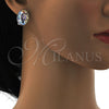 Rhodium Gold Filled Stud Earring, with White Platina Swarovski Crystals, Polished, Rhodium Finish, 02.239.0015.11