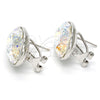 Rhodium Gold Filled Stud Earring, with White Platina Swarovski Crystals, Polished, Rhodium Finish, 02.239.0015.11