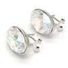 Rhodium Gold Filled Stud Earring, with White Platina Swarovski Crystals, Polished, Rhodium Finish, 02.239.0015.11
