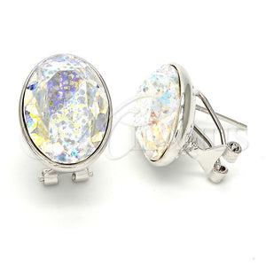 White Gold Filled Ring — Stud Earring with White Platina Swarovski Crystals Polished — main product view — SKU 108536 | Oro Laminado Blanco anillo — Stud Earring with blanco Platina Swarovski Crystals pulido — SKU 108536
