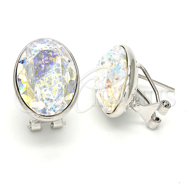 White Gold Filled Ring — Stud Earring with White Platina Swarovski Crystals Polished — main product view — SKU 108536 | Oro Laminado Blanco anillo — Stud Earring with blanco Platina Swarovski Crystals pulido — SKU 108536
