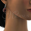 Rhodium Gold Filled Dangle Earring, Teardrop Design, with Rose Peach Swarovski Crystals, Polished, Rhodium Finish, 02.239.0016.4