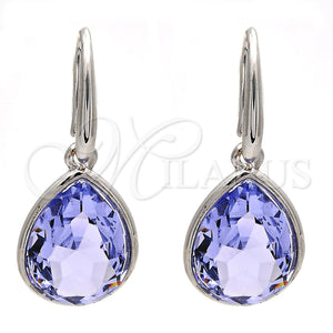 White Gold Filled Ring — Dangle Earring Teardrop Design with Provence Lavander Swarovski — main product view — SKU 108542 | Oro Laminado Blanco anillo — Dangle Earring Teardrop diseño with Provence Lavander Swarovski — SKU 108542