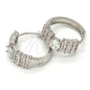 Rhodium Gold Filled Huggie Hoop, with White Cubic Zirconia, Polished, Rhodium Finish, 02.217.0043.1.20