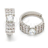Rhodium Gold Filled Huggie Hoop, with White Cubic Zirconia, Polished, Rhodium Finish, 02.217.0043.1.20