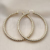 Oro Laminado Large Hoop, Gold Filled Style Hollow and Twist Design, Diamond Cutting Finish, Golden Finish, 02.170.0108.60