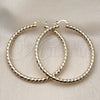 Oro Laminado Large Hoop, Gold Filled Style Hollow and Twist Design, Diamond Cutting Finish, Golden Finish, 02.170.0108.60