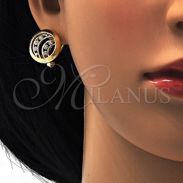 Gold Filled Ring — Earring and Pendant Adult Set Greek Key Design — alternate product view — SKU 108585 | Oro Laminado anillo — Earring and Pendant Adult Set Greek Key diseño — SKU 108585