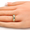 Oro Laminado Multi Stone Ring, Gold Filled Style with White Cubic Zirconia and White Micro Pave, Polished, Golden Finish, 01.99.0047.07 (Size 7)