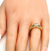 Oro Laminado Multi Stone Ring, Gold Filled Style with White Cubic Zirconia and White Micro Pave, Polished, Golden Finish, 01.99.0047.07 (Size 7)