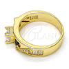 Oro Laminado Multi Stone Ring, Gold Filled Style with White Cubic Zirconia and White Micro Pave, Polished, Golden Finish, 01.99.0047.07 (Size 7)