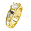 Oro Laminado Multi Stone Ring, Gold Filled Style with White Cubic Zirconia and White Micro Pave, Polished, Golden Finish, 01.99.0047.07 (Size 7)