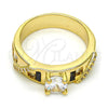 Oro Laminado Multi Stone Ring, Gold Filled Style with White Cubic Zirconia and White Micro Pave, Polished, Golden Finish, 01.99.0047.07 (Size 7)