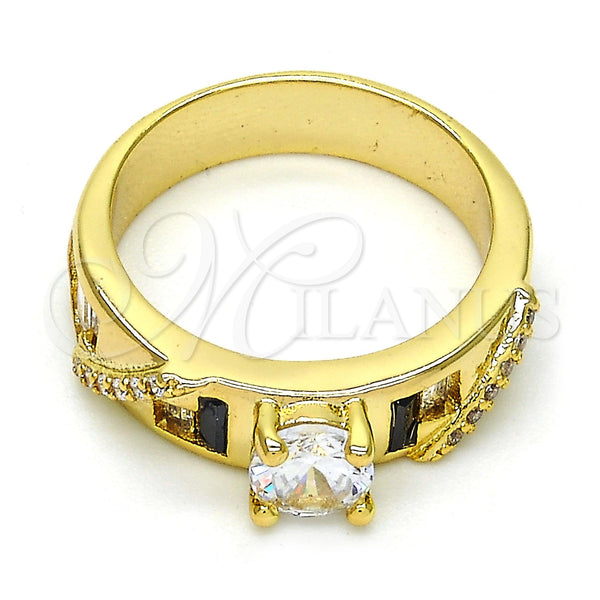 Gold Filled Ring — Multi Stone Ring Baguette Design with White Cubic — main product view — SKU 108600 | Oro Laminado anillo — Multi Stone Ring Baguette diseño with blanco Cubic — SKU 108600